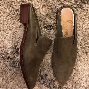 Hunter Green Suede Sam Edelman Mules